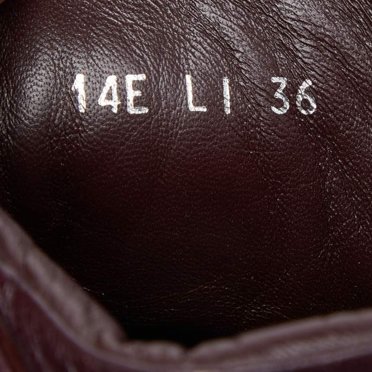 Pre Owned Dior Burgundy Quilted Leather and Satin High Top Sneakers Size 36