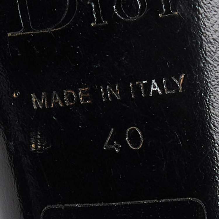 Pre Owned Dior Black Leather Ankle Length Boots Size 40