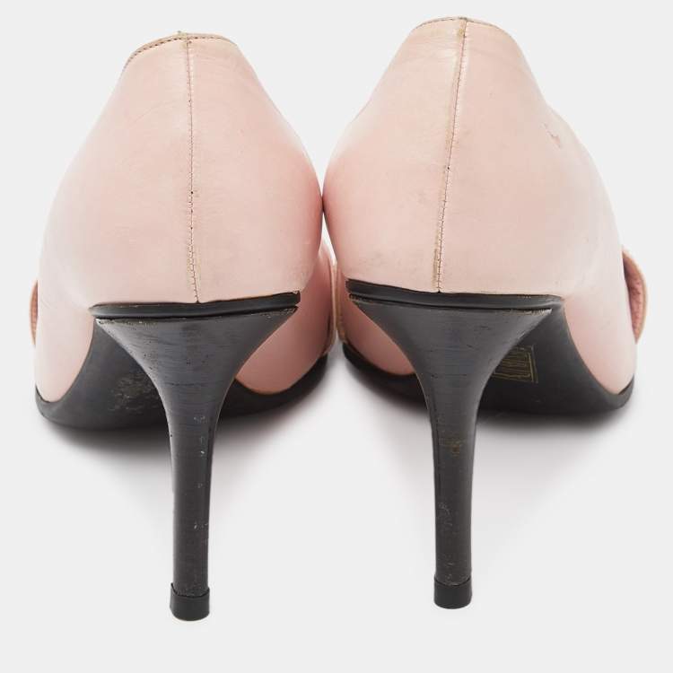Pre Owned Dior Pink Leather Pointed Toe Pumps Size 40