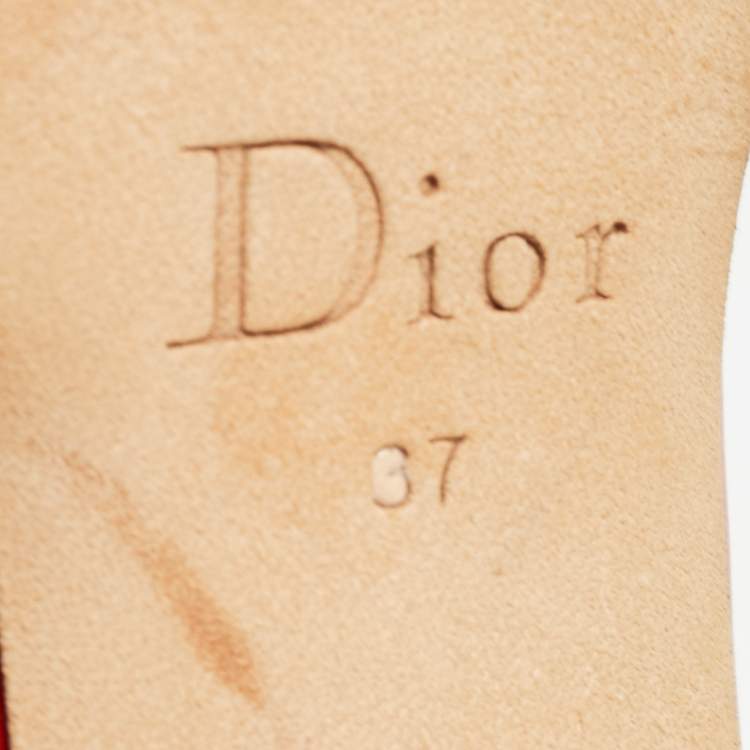 Pre Owned Dior Red Patent Leather Miss Dior Pumps Size 37