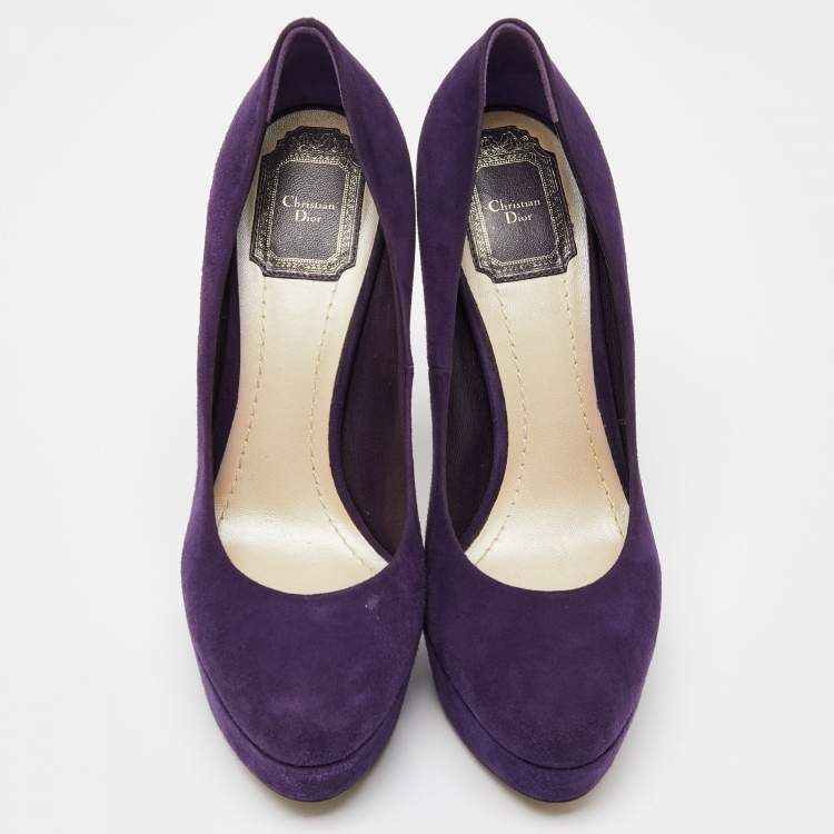 Pre Owned Dior Purple Suede Miss Dior Platform Pumps Size 38