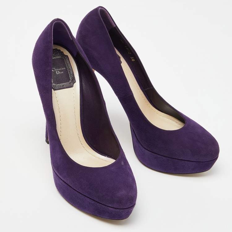 Pre Owned Dior Purple Suede Miss Dior Platform Pumps Size 38
