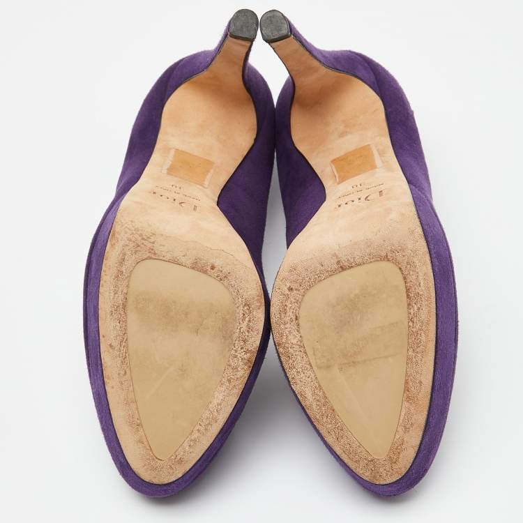 Pre Owned Dior Purple Suede Miss Dior Platform Pumps Size 38