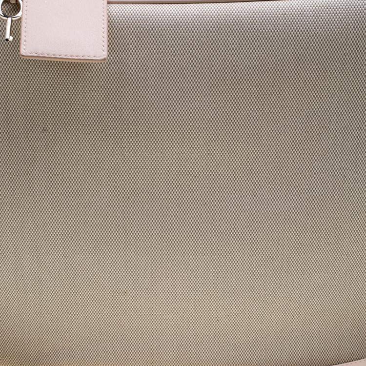 Pre Owned Dior Beige/Pink Canvas and Leather Nappy Suitcase