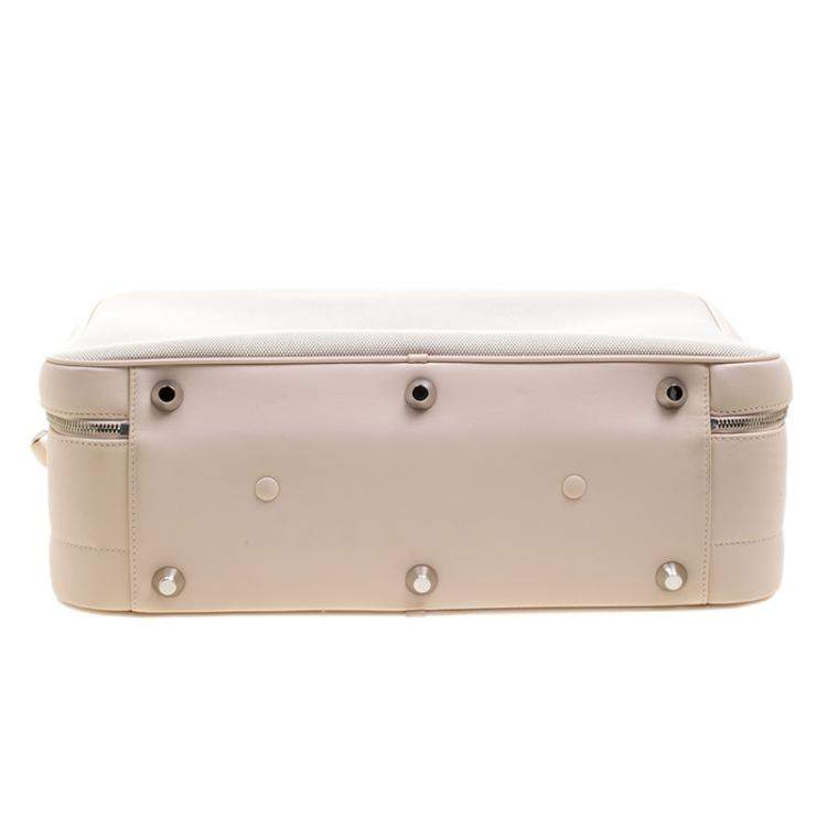 Pre Owned Dior Beige/Pink Canvas and Leather Nappy Suitcase