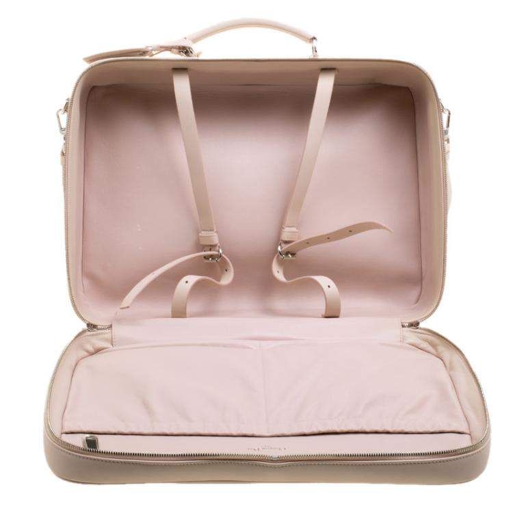Pre Owned Dior Beige/Pink Canvas and Leather Nappy Suitcase