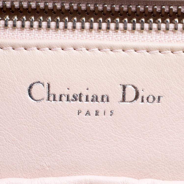 Pre Owned Dior Beige/Pink Canvas and Leather Nappy Suitcase