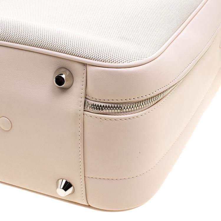 Pre Owned Dior Beige/Pink Canvas and Leather Nappy Suitcase