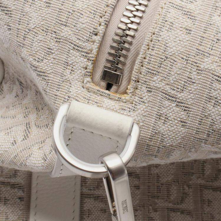 Pre Owned Dior Beige Oblique Canvas Lingot 50 Travel Bag