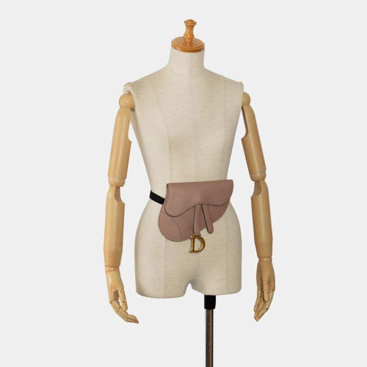 Pre Owned Dior Leather Saddle Belt Bag