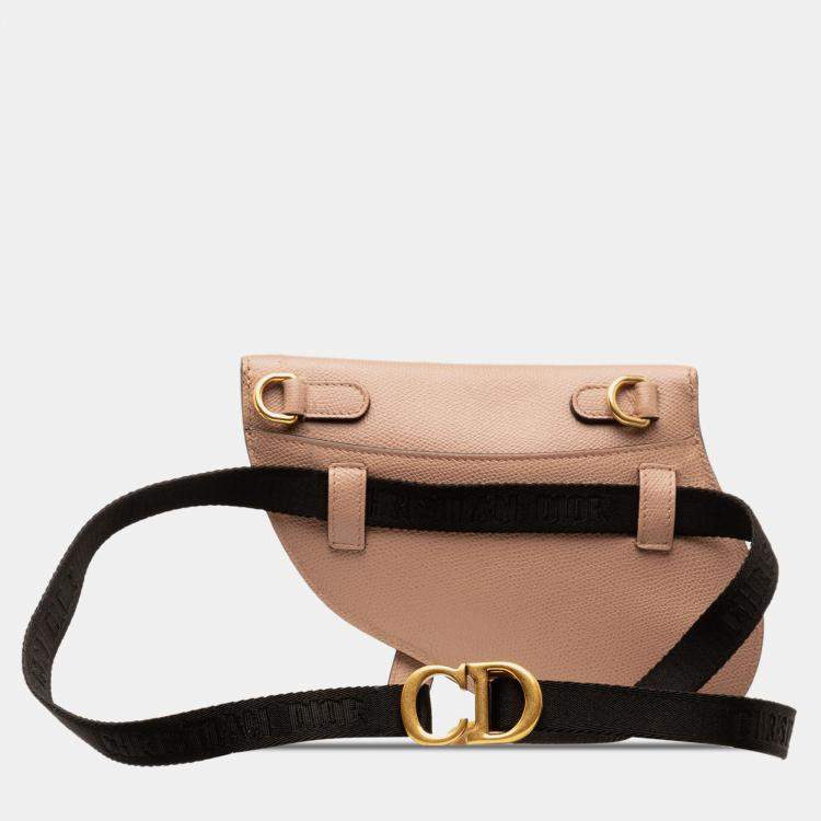 Pre Owned Dior Leather Saddle Belt Bag