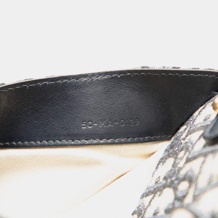 Pre Owned Dior Blue Oblique Canvas Saddle Belt Bag