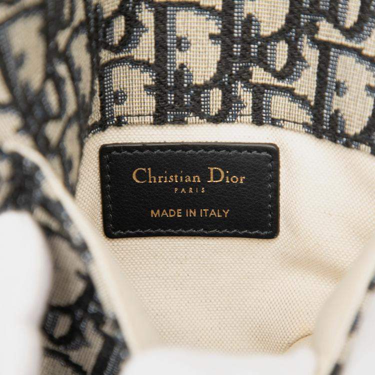 Pre Owned Dior Blue Oblique Canvas Saddle Belt Bag