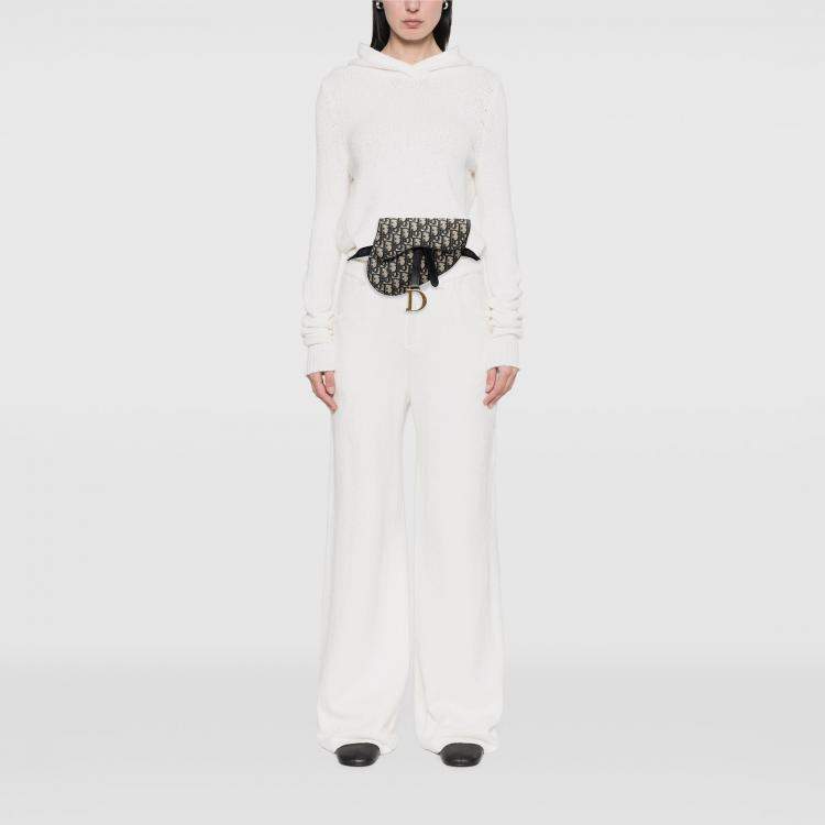 Pre Owned Dior Blue Oblique Canvas Saddle Belt Bag