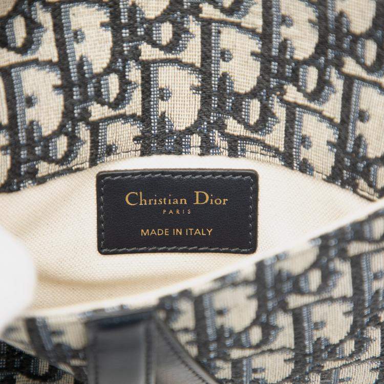 Pre Owned Dior Blue Oblique Canvas Saddle Belt Bag