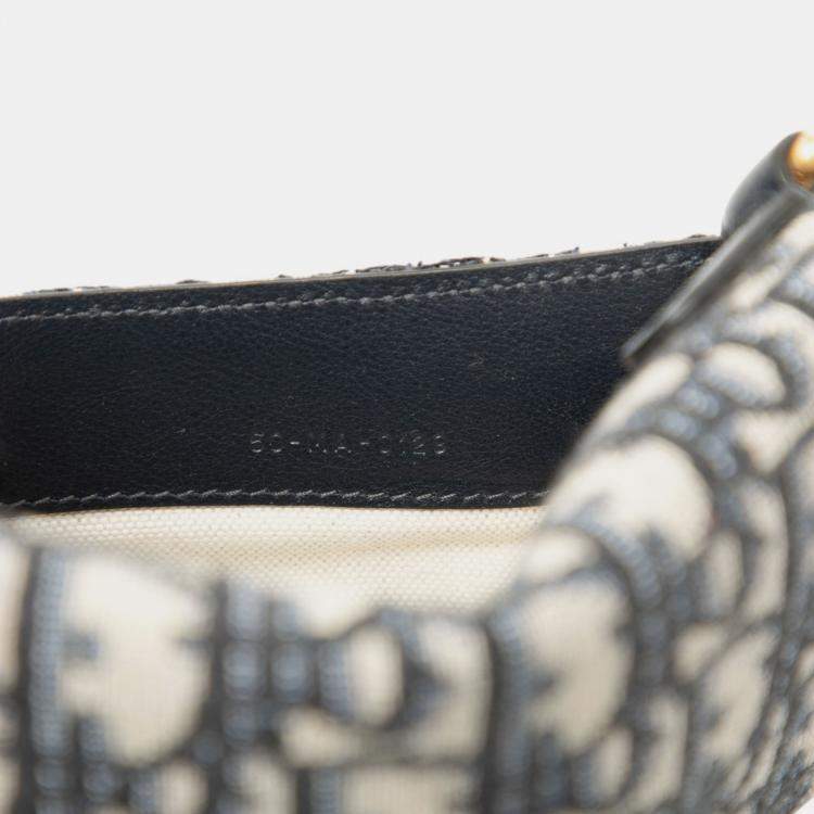 Pre Owned Dior Blue Oblique Canvas Saddle Belt Bag