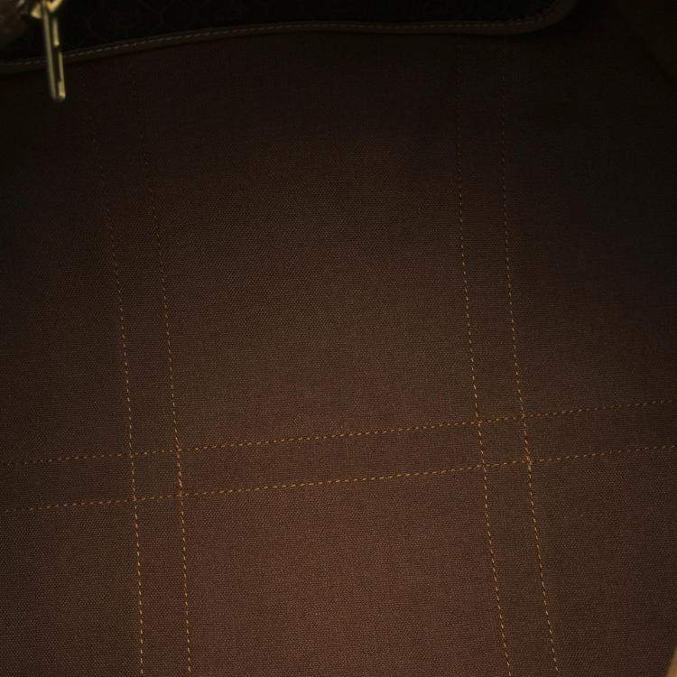 Pre Owned Dior Brown Honeycomb Coated Canvas Travel Bag