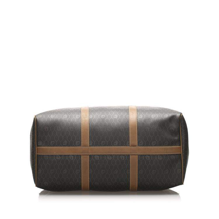 Pre Owned Dior Brown Honeycomb Coated Canvas Travel Bag