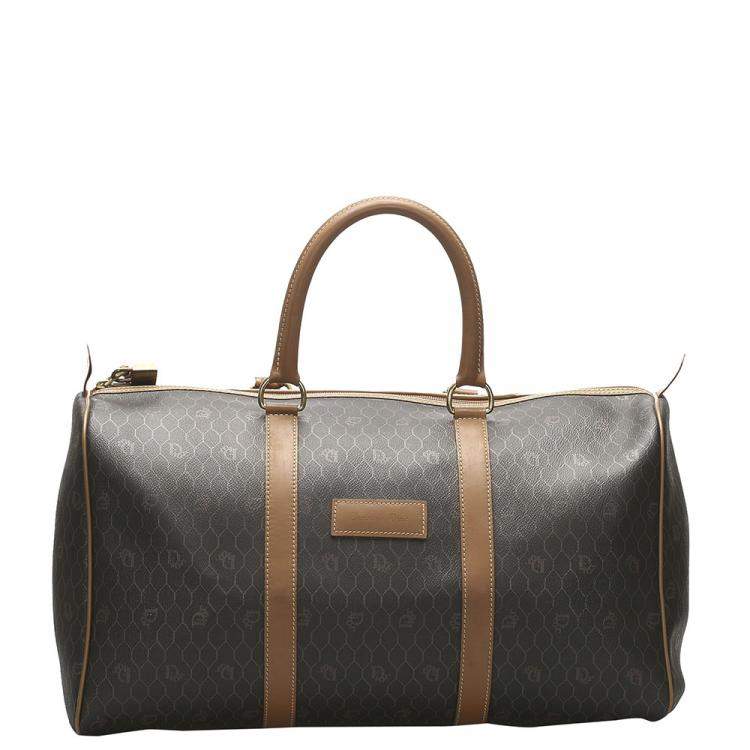 Dior Brown Honeycomb Coated Canvas Travel Bag Dior | The Luxury Closet