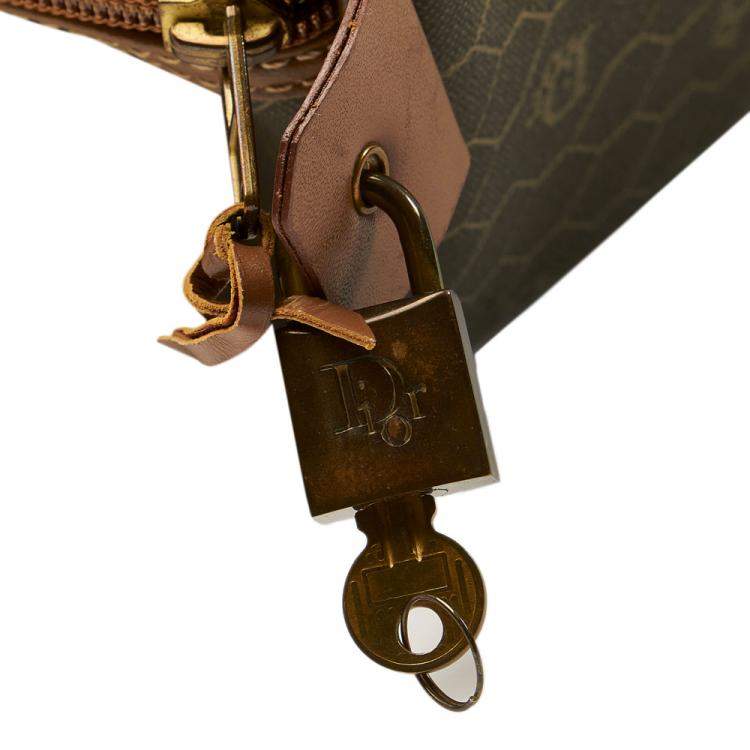 Pre Owned Dior Brown Honeycomb Travel Bag