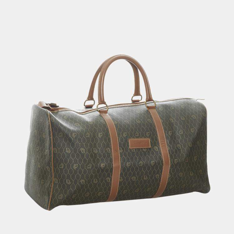 Pre Owned Dior Brown Honeycomb Travel Bag