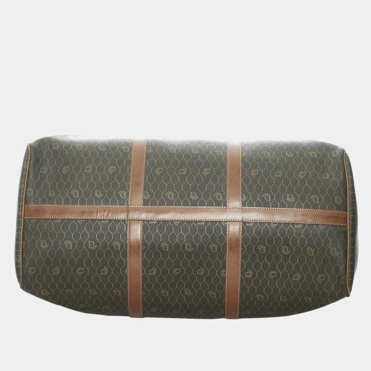 Pre Owned Dior Brown Honeycomb Travel Bag