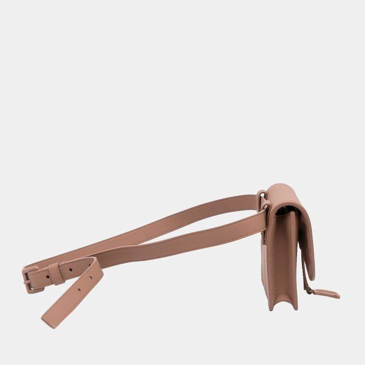 Dior Brown Ultra Matte Saddle Belt Pouch Beige Leather Pony-style