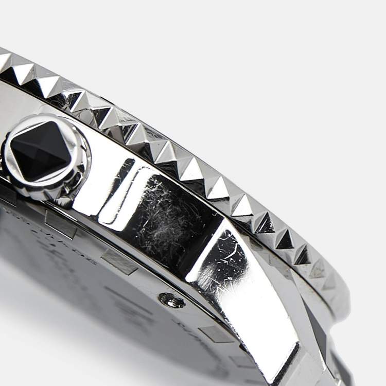 Pre Owned Dior Black Diamond Paved Stainless Steel Christal CD11311BM001 Women's Wristwatch 33 mm