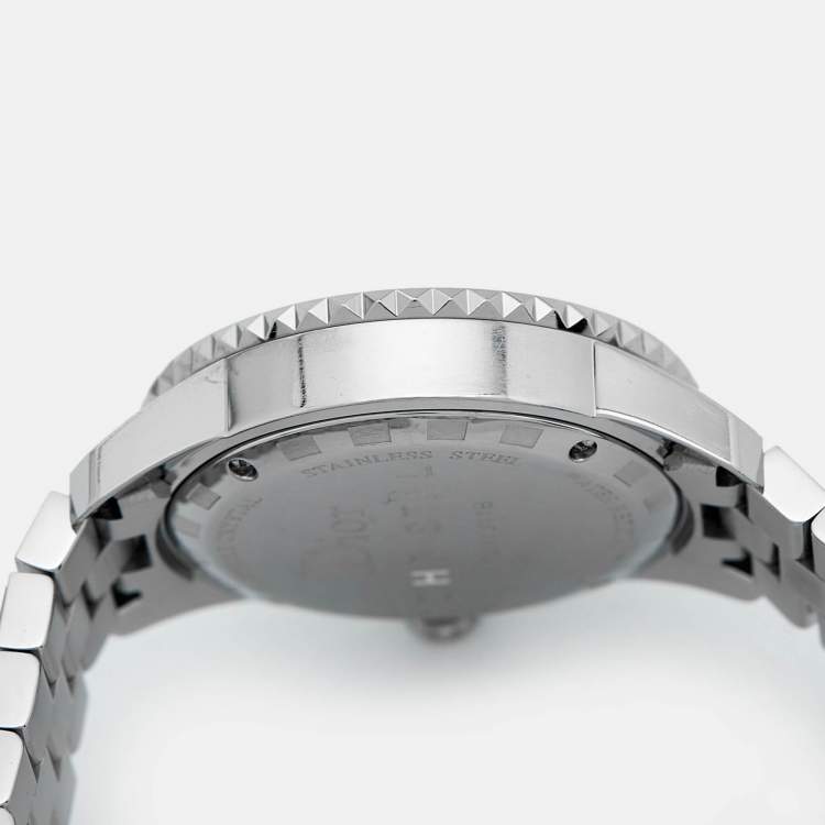 Pre Owned Dior Black Diamond Paved Stainless Steel Christal CD11311BM001 Women's Wristwatch 33 mm