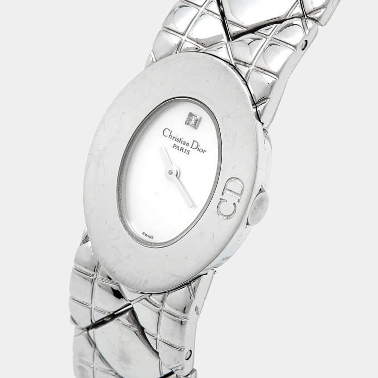مملوكة مسبقًا Christian Dior Mother of Pearl Stainless Steel Lady Dior D90-100 Women's Wristwatch 21 mm