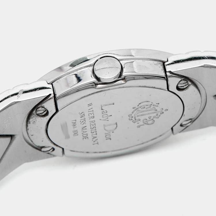 مملوكة مسبقًا Christian Dior Mother of Pearl Stainless Steel Lady Dior D90-100 Women's Wristwatch 21 mm