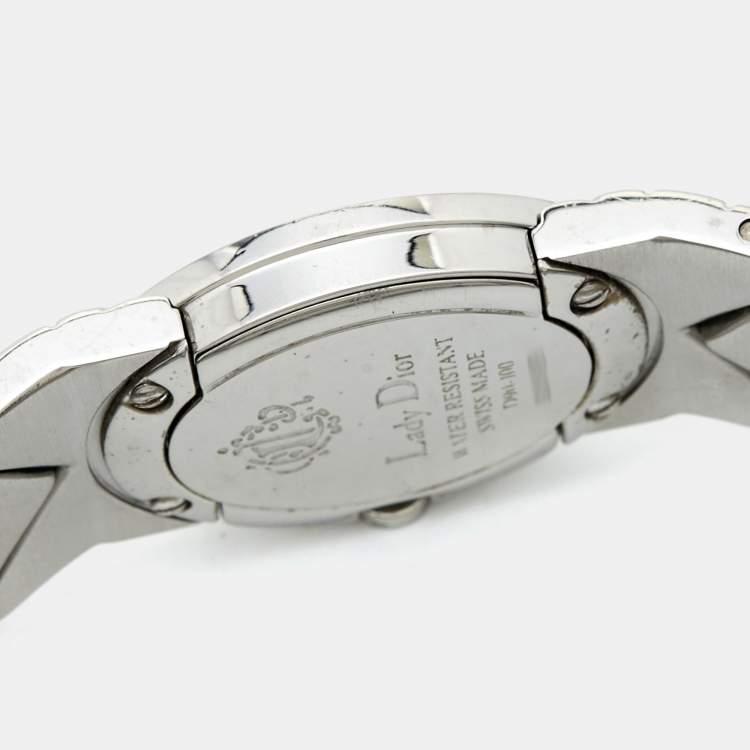 مملوكة مسبقًا Christian Dior Mother of Pearl Stainless Steel Lady Dior D90-100 Women's Wristwatch 21 mm