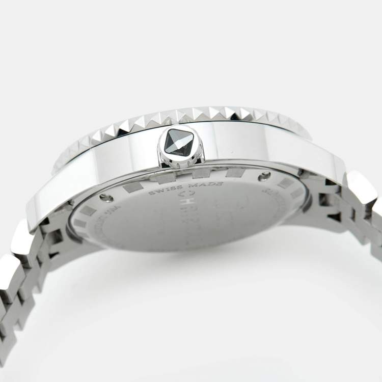 Pre Owned Dior Silver Dial Stainless Steel Christal CD113116M001 Women's Wristwatch 33 mm