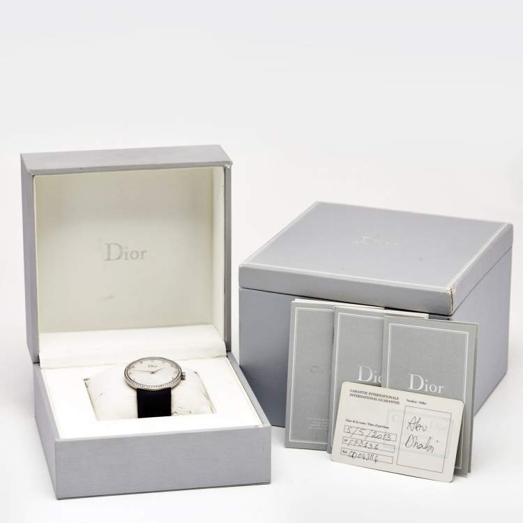 Pre Owned Dior Mother Of Pearl Diamond Stainless Steel La D De Dior CD043114A001 Women's Wristwatch 38 mm