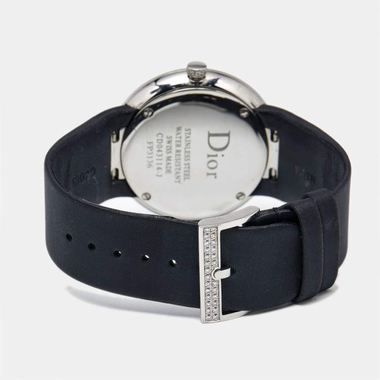 Pre Owned Dior Mother Of Pearl Diamond Stainless Steel La D De Dior CD043114A001 Women's Wristwatch 38 mm