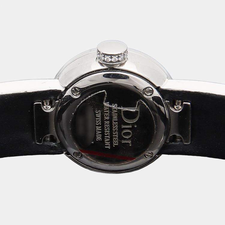 Pre Owned Christian Dior La D De Dior CD040110-J Quartz Diamond Stainless Steel Womens Wristwatch 19 mm