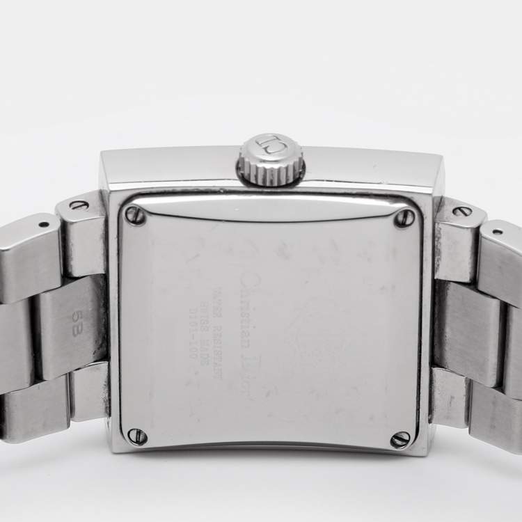 Pre Owned Christian Dior Silver Stainless Steel Riva D101-100 Women's Wristwatch 31 mm