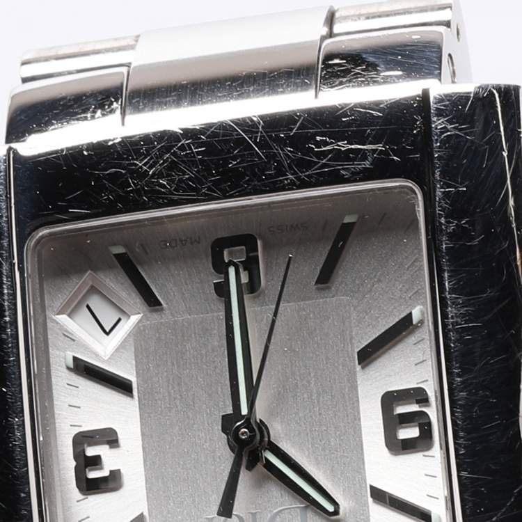 Pre Owned Christian Dior Silver Stainless Steel Riva D101-100 Women's Wristwatch 31 mm