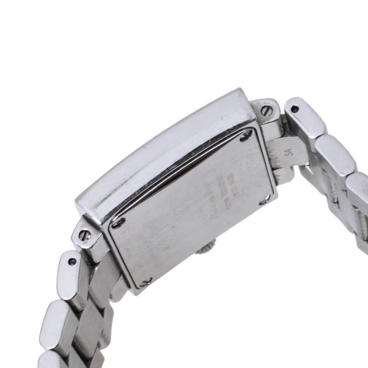 Pre Owned Dior SIlver Stainless Steel Diamond Riva D98-1014 Women's Wristwatch 24.50 mm