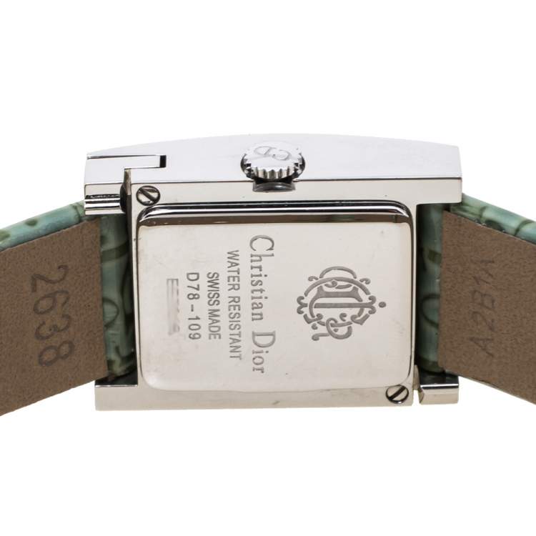 مملوكة مسبقًا Christian Dior Silver Stainless Steel Leather Malice D79-109 Women's Wristwatch 19 mm