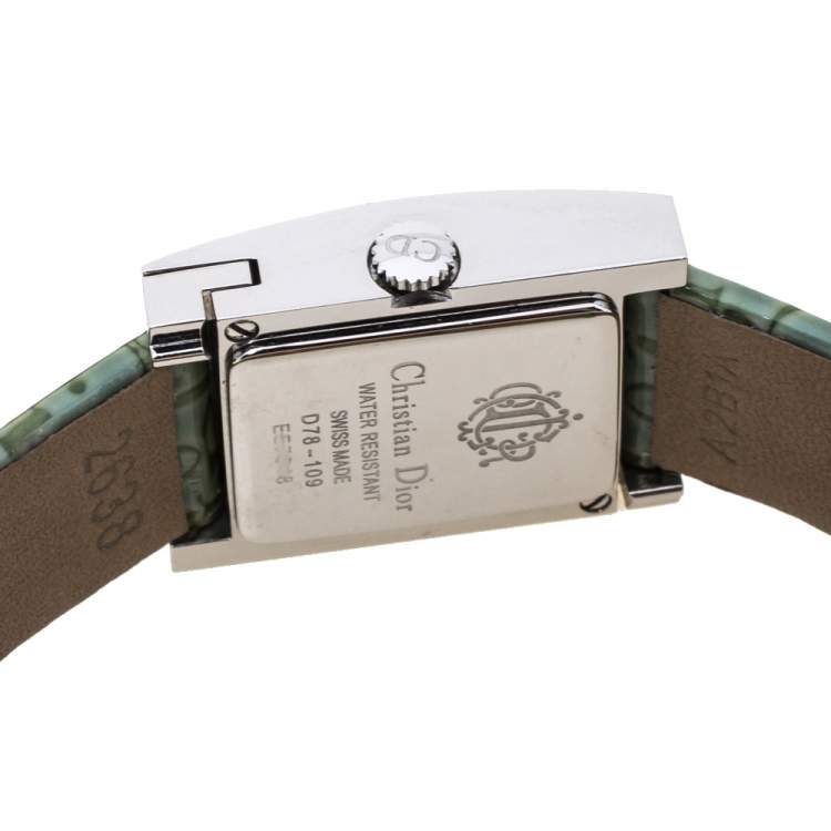 مملوكة مسبقًا Christian Dior Silver Stainless Steel Leather Malice D79-109 Women's Wristwatch 19 mm