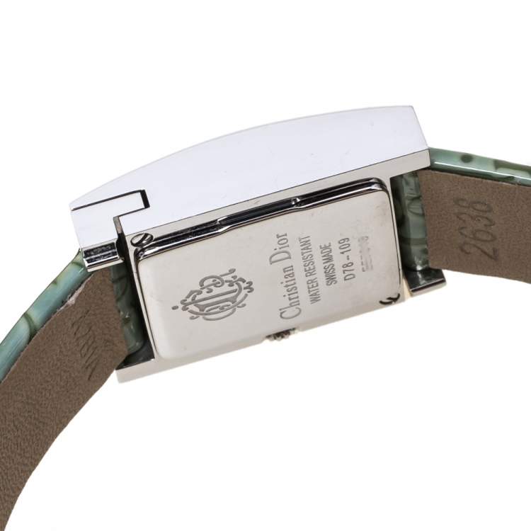 مملوكة مسبقًا Christian Dior Silver Stainless Steel Leather Malice D79-109 Women's Wristwatch 19 mm