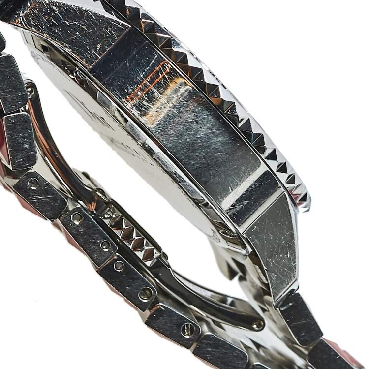 Pre Owned Dior Red Crystals & Stainless Steel Diamond Christal CD11431G-V Women's Wristwatch 38 mm