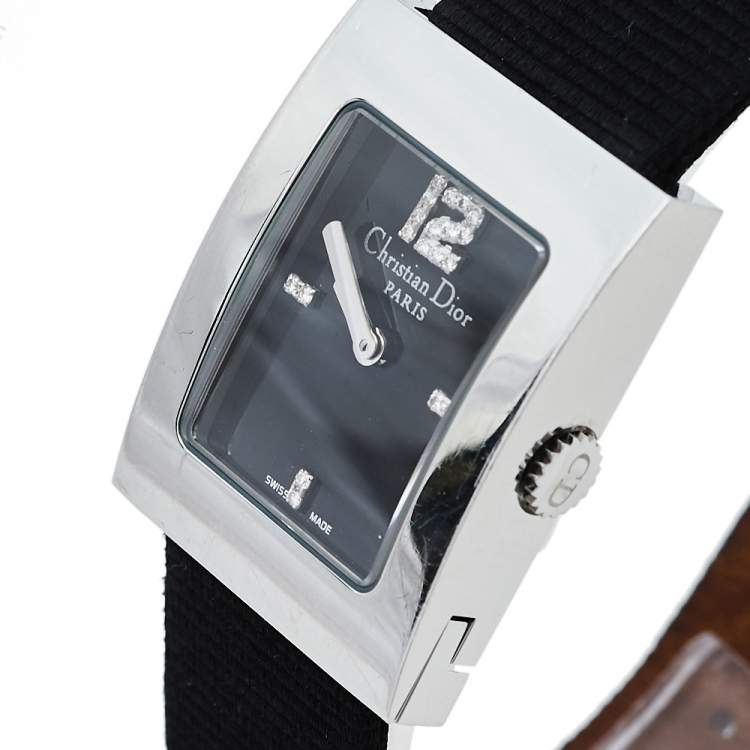 Pre Owned Dior Black Stainless Steel Malice D108-109 Women's Wristwatch 19 mm
