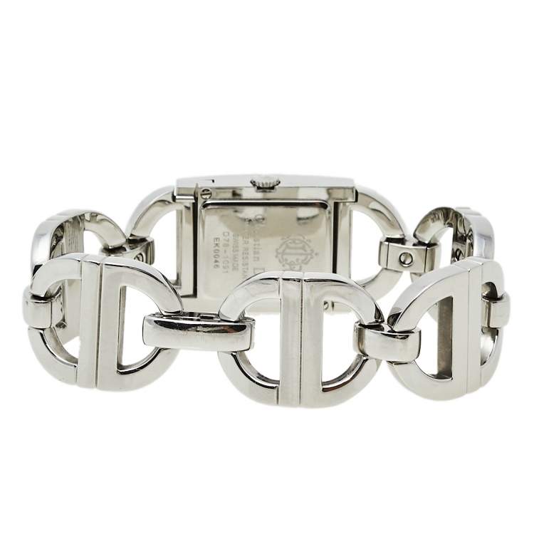 Pre Owned Dior Mother Of Pearl Stainless Steel Diamond Malice D78-1091 Women's Wristwatch 19 mm