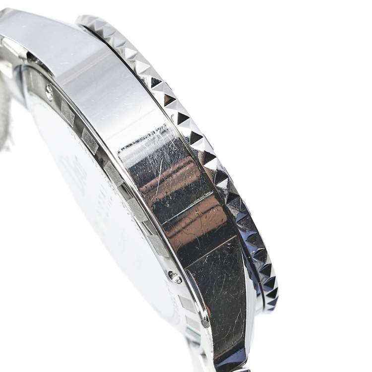 Pre Owned Dior White Stainless Steel Diamonds Christal CD114311M001 Women's Wristwatch 38 mm