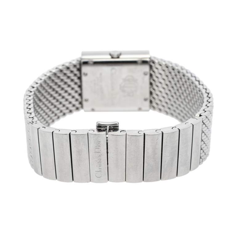 Pre Owned Dior Grey Stainless Steel Riva D80100 Women's Wristwatch 23 mm 