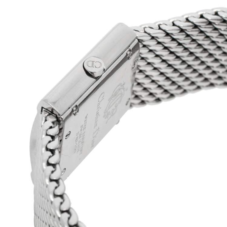 Pre Owned Dior Grey Stainless Steel Riva D80100 Women's Wristwatch 23 mm 