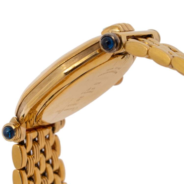 Pre Owned Chrstian Dior Blue Gold Plated Stainless Steel Depose 64151 Women's Wristwatch 25 mm
