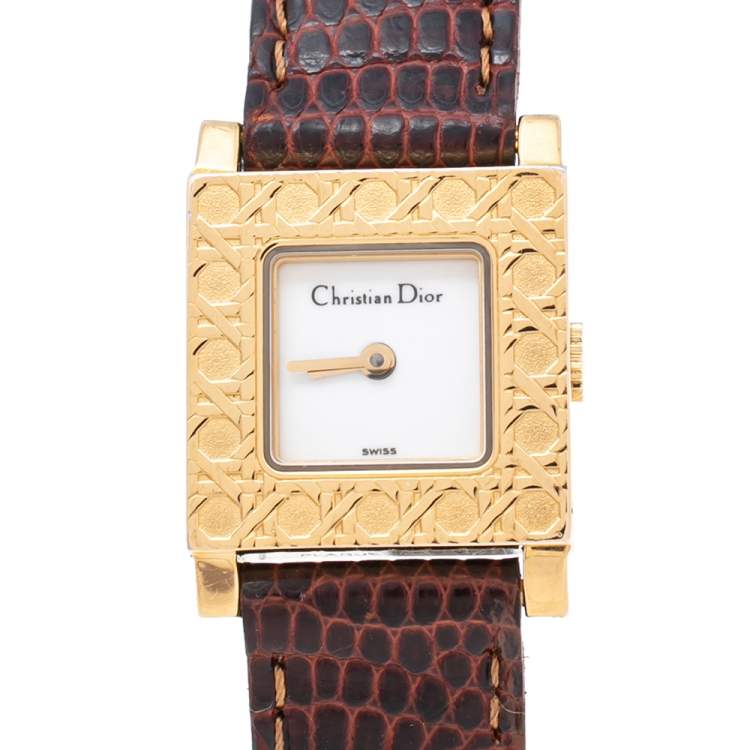 Pre Owned Christian Dior White Gold Plated Stainless Steel La Parisienne D60159 Women's Wristwatch 19 mm